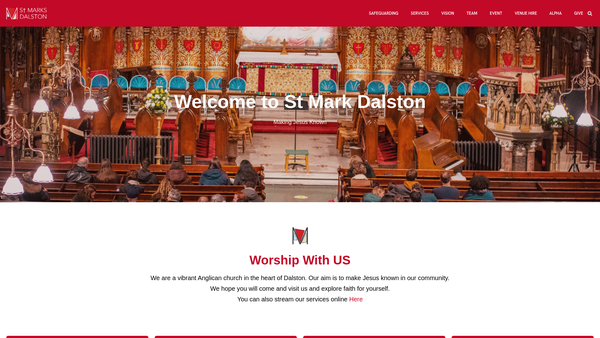 Screenshot of the The Parochial Church Council Of The Ecclesiastical Parish Of St Marks Dalston website