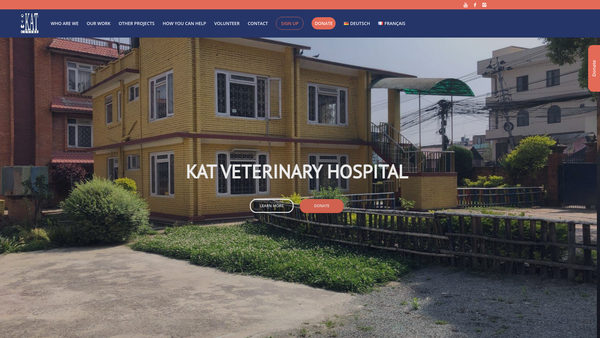 Screenshot of the The Kathmandu Animal Treatment Centre, U.K. website