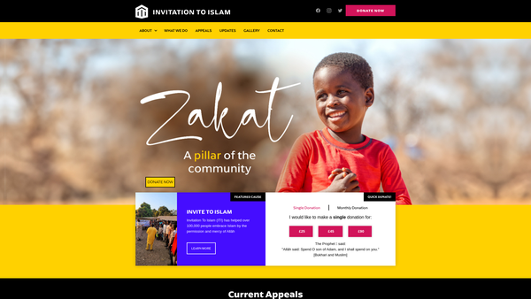 Screenshot of the Invitation To Islam website