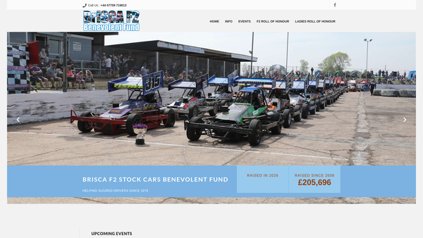 Screenshot of the Brisca F2 Benevolent Fund website