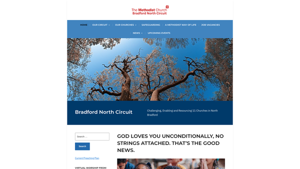Screenshot of the Bradford North Methodist Circuit website