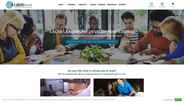 Screenshot of the Caleb 14:24 Ministries website