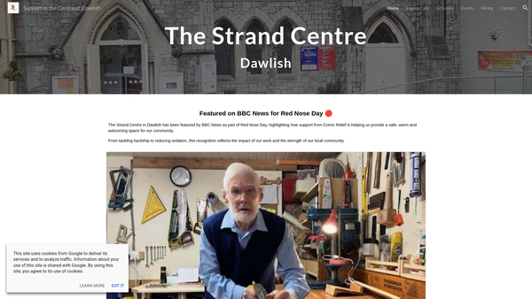 Screenshot of the Strand Community Trust website