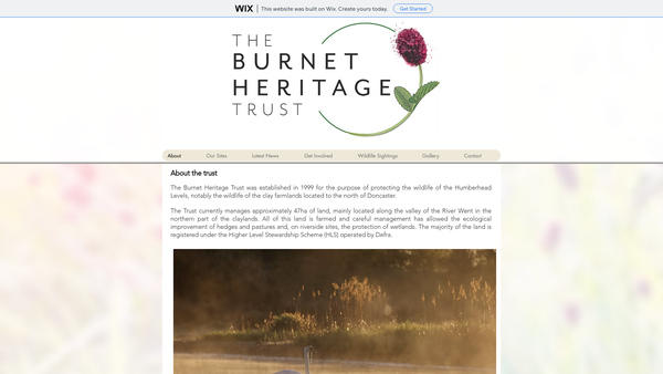 Screenshot of the Burnet Heritage Trust website