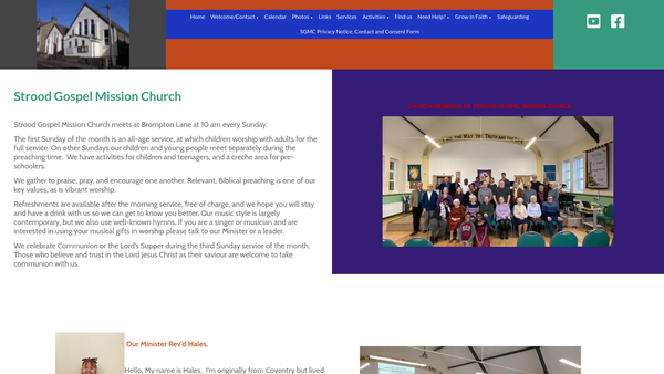 Screenshot of the Strood Gospel Mission Church website