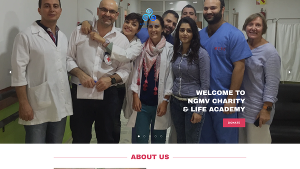 Screenshot of the NGMV - Medical Volunteers & Life Academy website