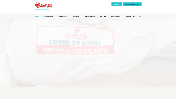 Screenshot of the Abike Ade Foundation website
