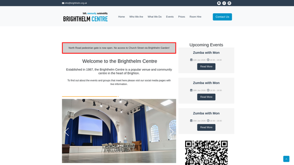 Screenshot of the Brighthelm Church And Community Centre Trust Limited website