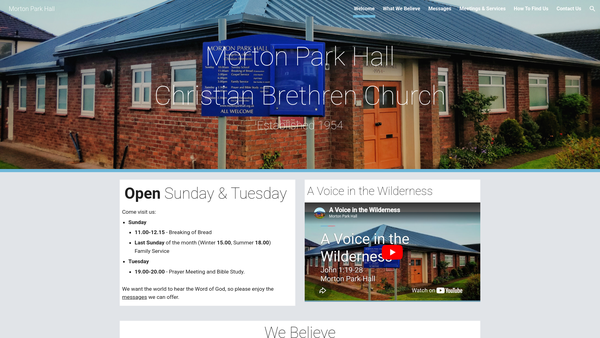 Screenshot of the Morton Park Hall Christian Brethren Church website