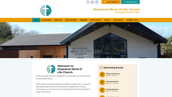 Screenshot of the Shepshed Word Of Life Church website