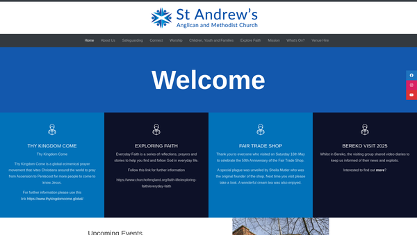 Screenshot of the The Anglican And Methodist Church Of St. Andrew, Paddock Wood website