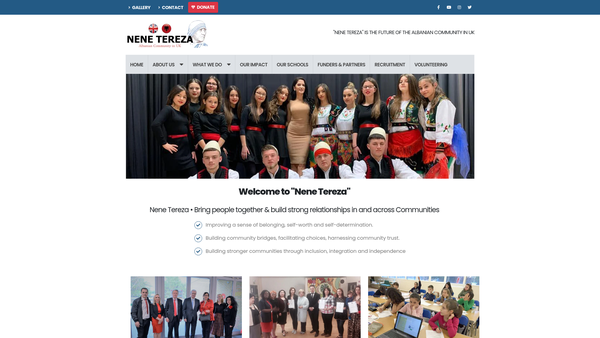 Screenshot of the Nene Tereza website