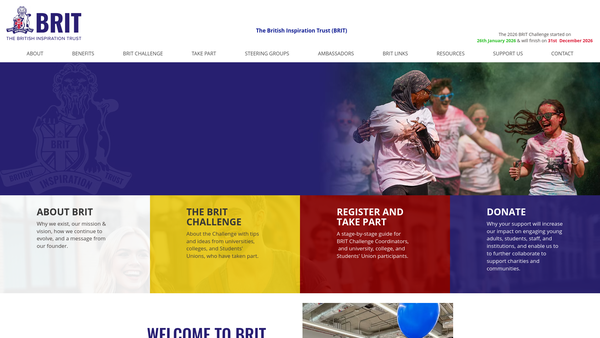 Screenshot of the British Inspiration Trust website