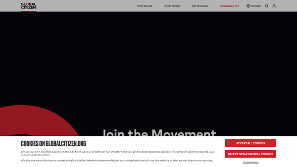 Screenshot of the Global Poverty Project UK website