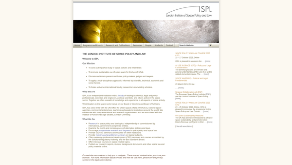 Screenshot of the London Institute Of Space Policy And Law website