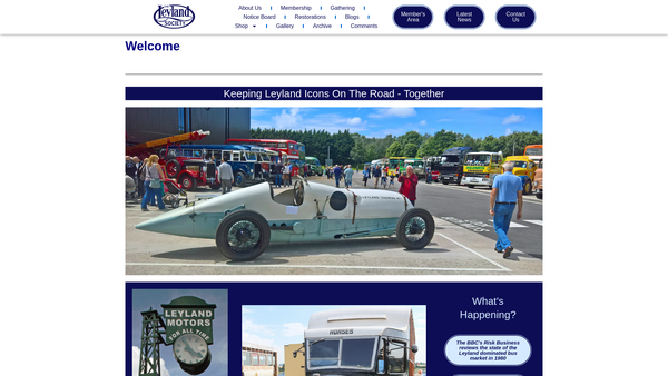 Screenshot of the The Leyland Society Ltd website
