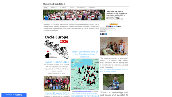 Screenshot of the Alina Foundation website