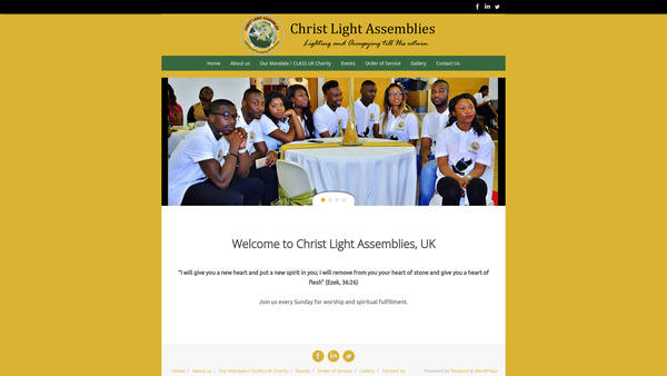 Screenshot of the Christ Light Assemblies website