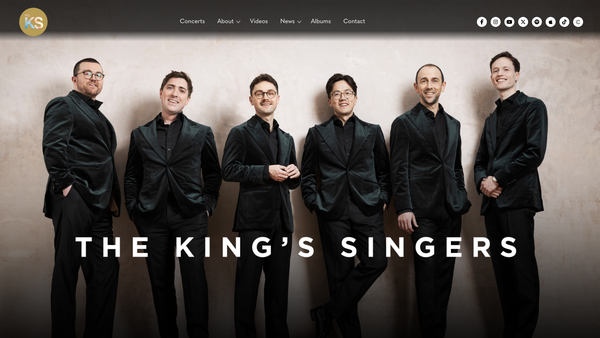 Screenshot of the The King's Singers Foundation website