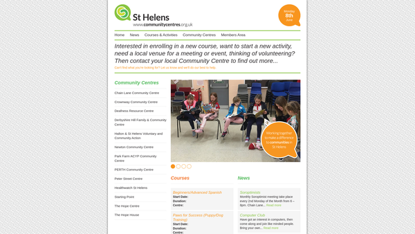 Screenshot of the Chain Lane Community Centre Limited website