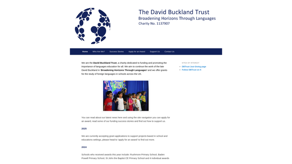 Screenshot of the The David Buckland Trust website
