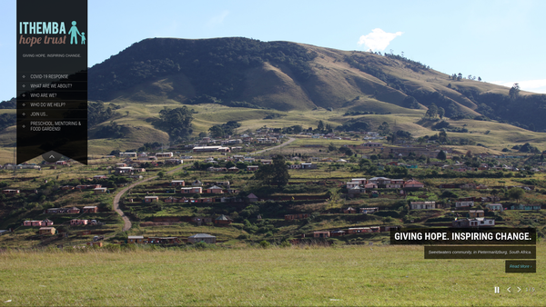 Screenshot of the Ithemba Hope Trust website