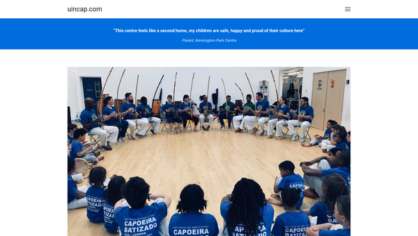 Screenshot of the Uincap International Union Of Capoeira website