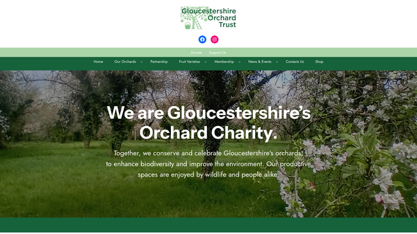 Screenshot of the Gloucestershire Orchard Trust website
