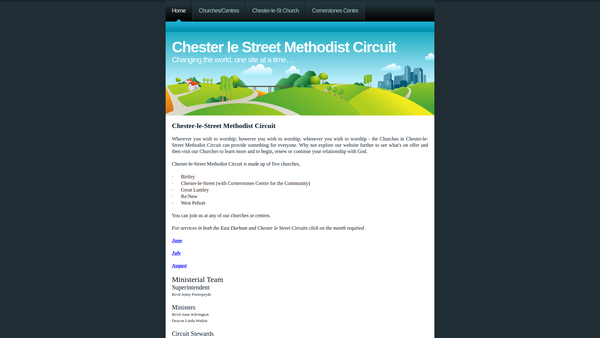 Screenshot of the Chester-Le-Street Methodist Church website