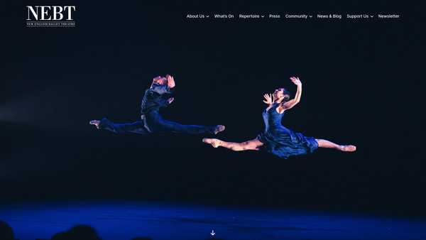 Screenshot of the The New English Ballet Theatre website