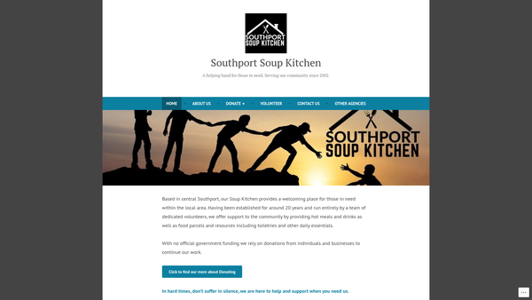Screenshot of the Southport Soup Kitchen website