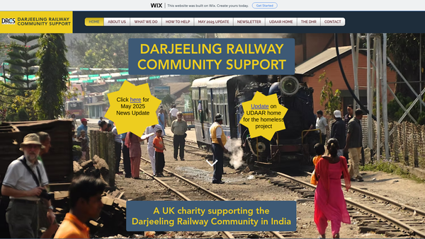 Screenshot of the Darjeeling Railway Community Support website
