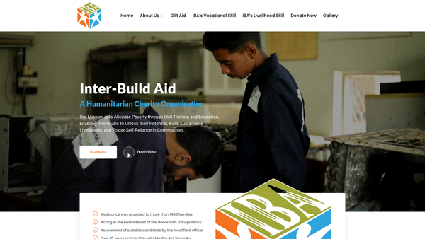 Screenshot of the Inter-Build Aid website