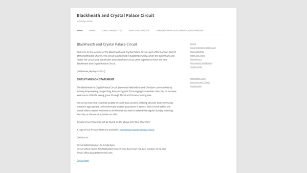 Screenshot of the Blackheath And Crystal Palace Circuit website