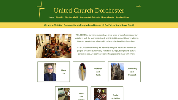 Screenshot of the United Church Dorchester website