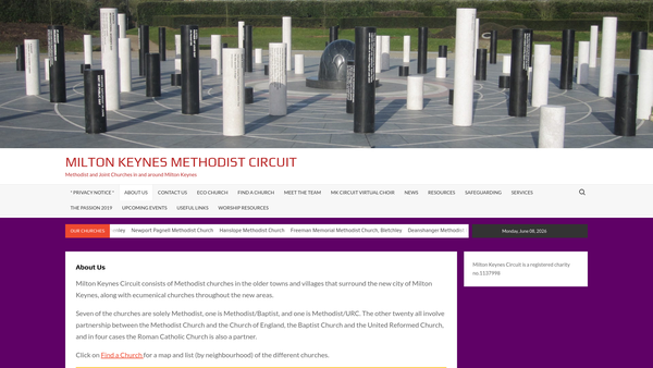 Screenshot of the Milton Keynes Methodist Circuit website