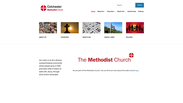 Screenshot of the Colchester Methodist Circuit website
