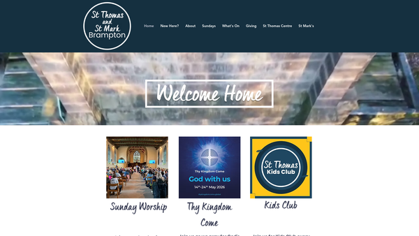Screenshot of the The Parochial Church Council Of The Ecclesiastical Parish Of St Thomas, Brampton, Chesterfield. website