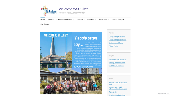 Screenshot of the The Parochial Church Council Of The Ecclesiastical Parish Of St Luke West Kilburn website