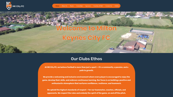 Screenshot of the Milton Keynes City Football Club website