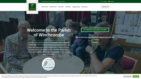 Screenshot of the The Parochial Church Council Of The Ecclesiastical Parish Of Winchcombe With Gretton, Sudeley Manor And Stanley Pontlarge website