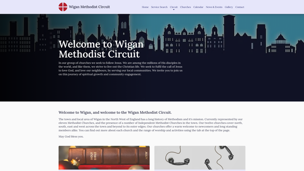 Screenshot of the Wigan Methodist Circuit website