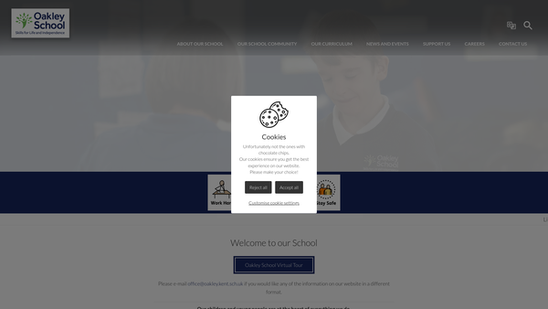 Screenshot of the Friends Of Oakley Special School website
