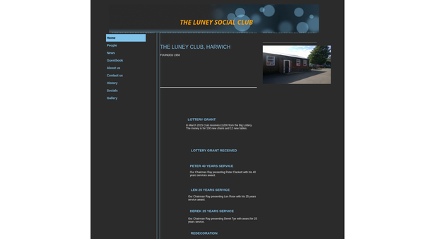 Screenshot of the The Luney Club website