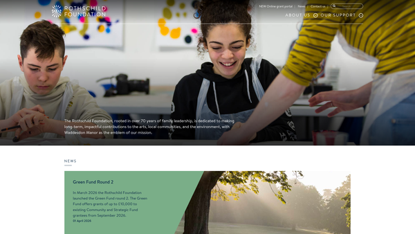 Screenshot of the The Rothschild Foundation website
