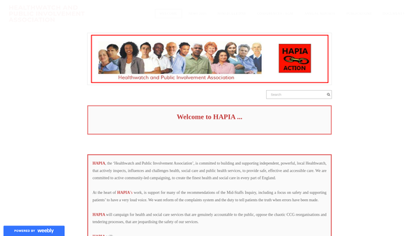Screenshot of the Healthwatch And Public Involvement Association website