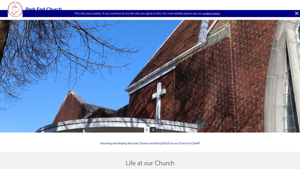 Screenshot of the Park End Presbyterian Church Of Wales, Cardiff website