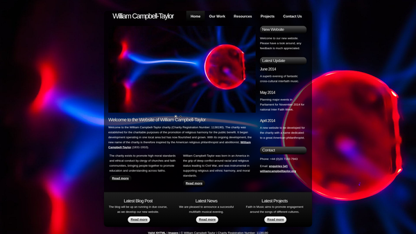 Screenshot of the William Campbell-Taylor website