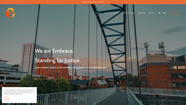 Screenshot of the Embrace Warwickshire Limited website