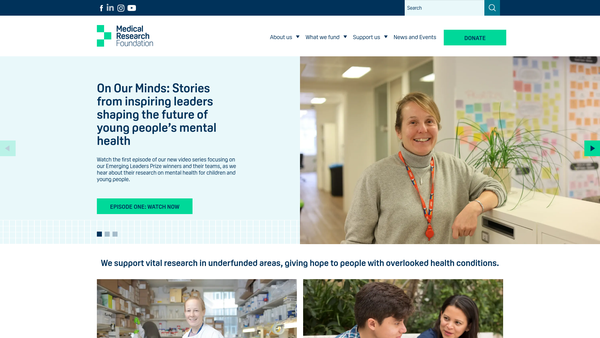 Screenshot of the Medical Research Foundation website